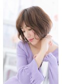 Aラインシルエットくせ毛風小顔ゆるふわエアリーボブa1