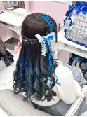 レースリボンハーフアップ