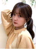 顔周りカット　おくれ毛カット　レイヤー　小顔バング　韓国風