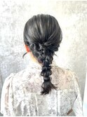 ヘアアレンジ/横浜/編みおろし/ハーフアップ
