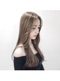 ハイトーングレージュ×ストレートロング《中目黒1分/piece201》