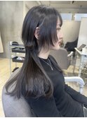○顔まわりウルフレイヤーカットロングウルフクラゲウルフヘア