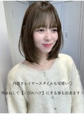 内巻きレイヤー くびれヘア レイヤーカット フェイスレイヤー