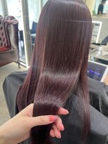 リフトバイマグ 松本駅前店(lift by mag)&nbsp;透明感カラーラベンダーレッド艶髪ロングヘア韓国風