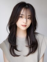 エインアンリー 明治神宮前(AIN.ANLY.)&nbsp;韓国風デジタルパーマくびれパーマ顔周りレイヤーカット前髪