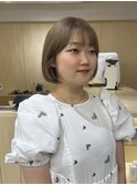 ミルクティーベージュ×ボブ