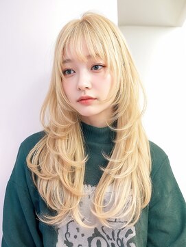 トゥーン 川崎店(TOON) 顔周りレイヤーロング/ハイトーン/ベージュ/ブロンドカラー