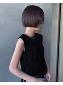 モード系ボブ　ブラウンカラー