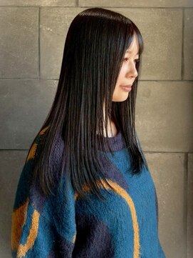 黒髪 縮毛矯正 ヘッドスパ 艶髪 髪質改善 20代 グレージュカラー