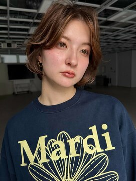 ヴェイン 渋谷(vain) ニュアンスパーマ ショートパーマ センターパート ショートボブ