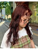 ビーハイブ 仙台駅前店(Behive)&nbsp;オレンジブラウン/ブリーチなし暖色/ロングパーマ/20代30代