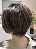 3Dグレージュバレイヤージュショート