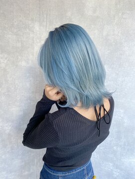 ヘアーアンドメイク ブロッサム 志木南口店(HAIR&MAKE Blossom) ブルーシルバーハイトーンカラーブリーチダブルカラー髪質改善