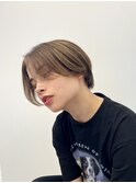 ハンサムショートカットハイライトセンターパートショート