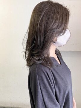 キャンバス バイ ネオリーブ 横浜西口(Canvas by neo.) セミロングレイヤー ブリーチなしグレージュ sk