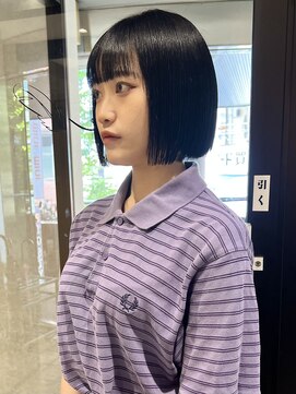 ラミエバイメルト 下北沢(lamie by melt) タイトボブ切りっぱなしミニボブ暗髪黒髪ワイドバング/村上