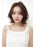 韓国風レイヤーカットブリーチなし透明感カラー髪質改善カラー