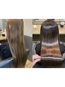 【西中島南方】艶のあるナチュラルな仕上がりが人気！【髪質改善ストレート】で自分史上最高のサラ艶髪に♪