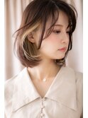 □インナーカラーハイライト美髪Aラインボブ404戸頭20代30代40代