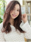 ★パールベージュ大人巻き毛先パーマ韓国風ロング30代40代★1