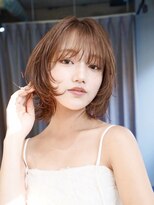 オルセン(OLSEN)&nbsp;ボブパーマ/ゆるめパーマ/前髪あり/ブラウン/レイヤーボブ