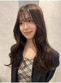 福井透明感チョコレートブラウンレイヤー韓国くびれヘア学生
