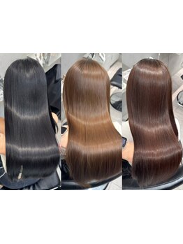 髪質そのものを整え、乾かすだけで決まる【髪質改善ストレート】へ。自然でやわらかい質感でまとまります！