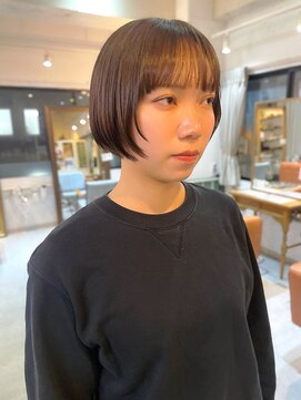 【HIROMU】ミニボブ/顔周りレイヤー/顔周りカット/マロンカラー