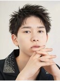 刈り上げアップバングビジネスヘアスパイキーショート
