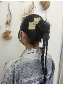卒業式、成人式、セレモニーに♪カチモリ三つ編みアレンジヘア
