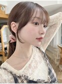 ミディアムレイヤー顔周りカットシースルーバングシャギーカット