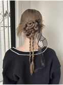 カチモリヘア　ヘアアレンジ　お呼ばれヘア