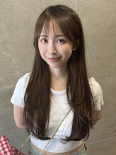 リリース(release) ロングレイヤーカットミルクティーベージュ前髪カットワンカール