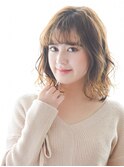 伸ばしかけにも◎くせ毛風無造作カールの大人ボブ♪
