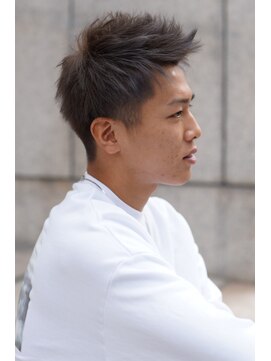 メリケンバーバーショップ コウベ(MERICAN BARBERSHOP KOBE) 七三オールバックツイストパーマかき上げヘアコンマヘア2