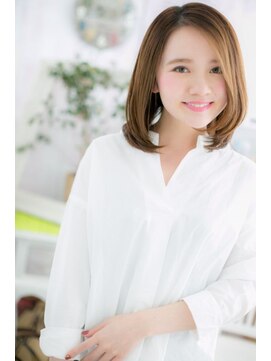 ミック ヘアアンドメイク アップ 駒込店(miq Hair&Make up) まとまり感◎艶カラー耳かけアシンメトリーナチュラルロブ