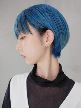 アルバム 銀座(ALBUM GINZA) 丸みショートブルー_ボブルフクールショート_ba312243