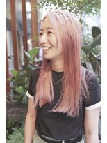 イーズ(e's) 《e's中目黒/代官山美容室》ダブルカラーでロング×シアーピンク
