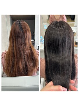 キング(K!ng) 縮毛矯正髪質改善ハイライトレイヤーカット楠葉美容室エクステ