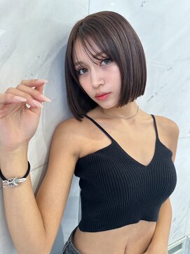 サイン 表参道(SIGN) 韓国ヘアグレージュカラーブリーチ無し髪質改善イヤリングカラー