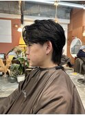 ソフトウルフカットフェザーパーマニュアンスパーマ韓国ヘア眉毛