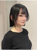【YOKE】切りっぱなしボブ顔まわりレイヤー黒髪トレンドヘア