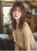 ☆オリーブグレーココアベージュ小顔クラゲヘアー/黒髪/髪質改善