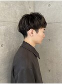 ゆるマッシュパーマ/オリーブカラー/メンズパーマ