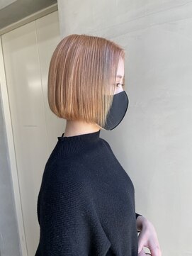 アンジェリカラボ 梅田店(ANGELICA LABO) 【ANGELICA後藤】首が細く見えるミルクティーミニボブ