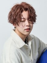 ルースト 京都四条大宮店(ROOST)&nbsp;センターパート【シャドウパーマ×ピンクブラウン】