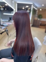 ビーワンヘアー 藤井寺 土師ノ里(B1hair)&nbsp;ツヤ髪レッド系ストレート