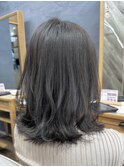 グレーアッシュ/髪質改善カラー/透明感/ミディアムボブ/我孫子駅