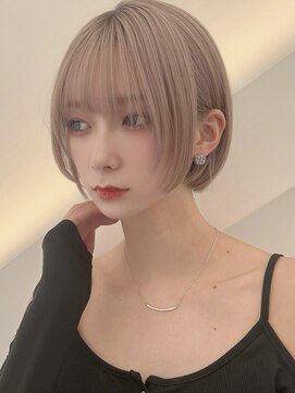 プール(POOL) ショートボブ×ミルクティーピンク