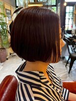 アンティカザサロン(antiqua THE SALON)&nbsp;顔周りカット ボブ ダークブラウン 30代 髪質改善